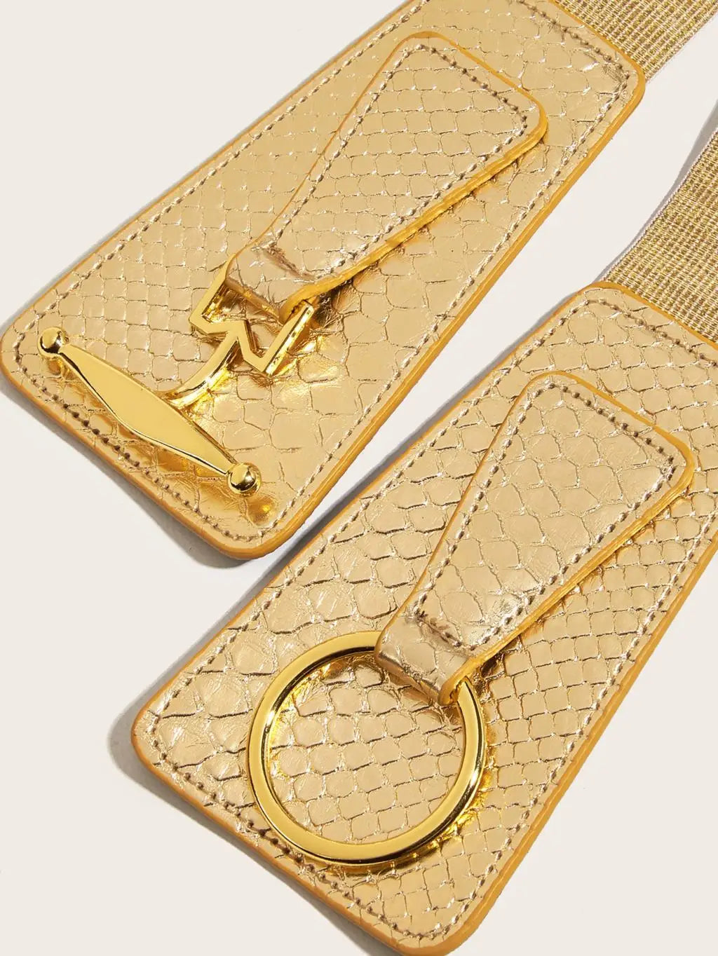 Golden Buttoning Shirt Dress Belt