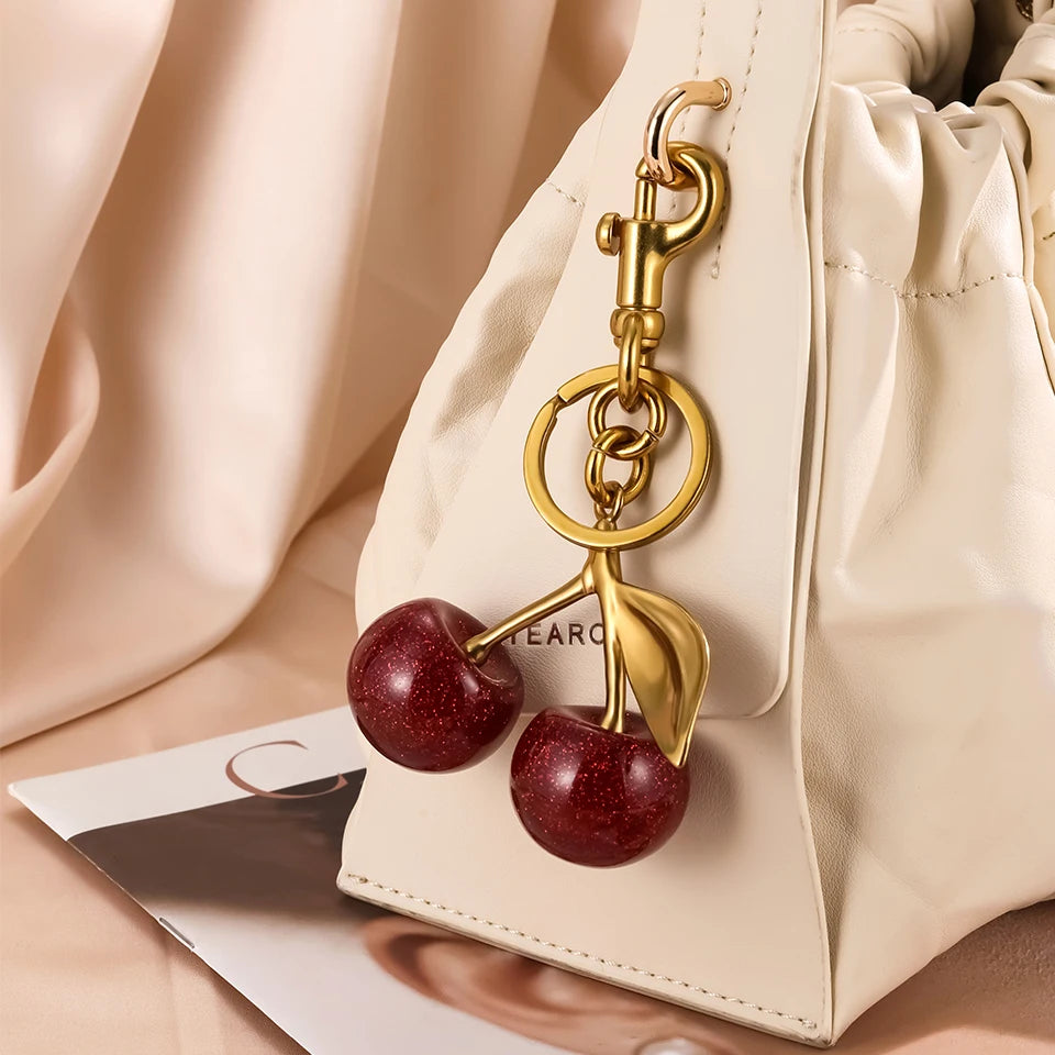 Red Cherries Pendant Keyring Charm