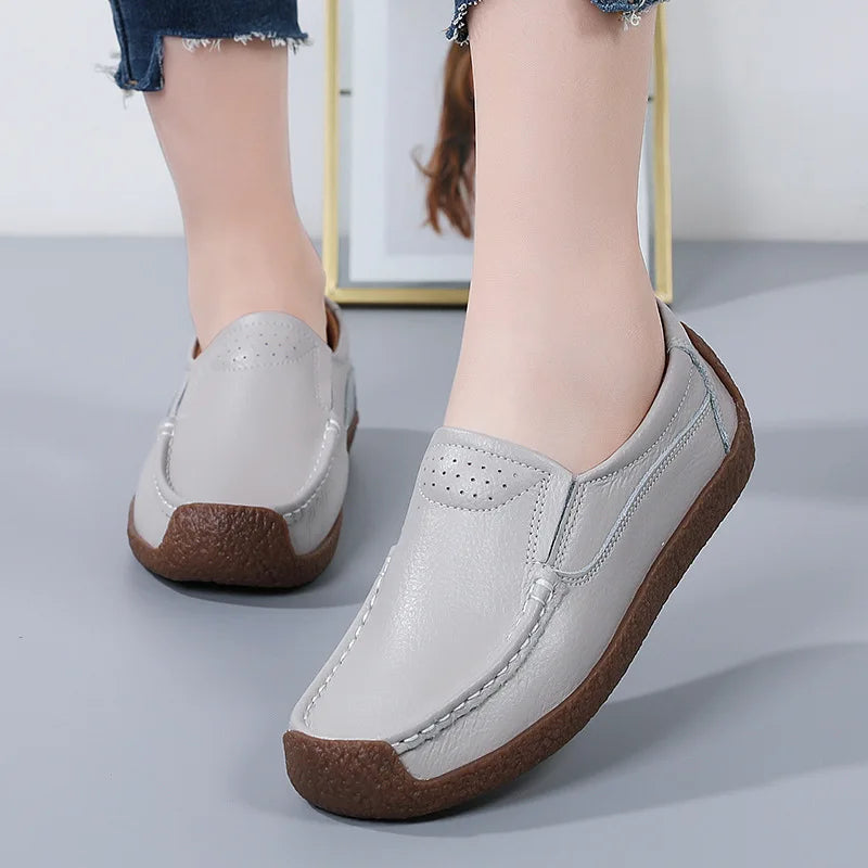 Moccasins Slip On Leather Loafers