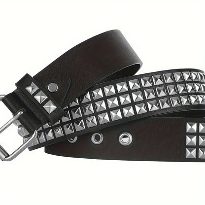Rivet Punk Stainless Steel square Buckle Belt