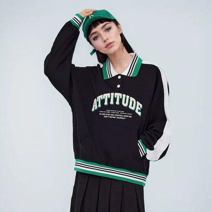 Letter Printed Polo Sports Shirt