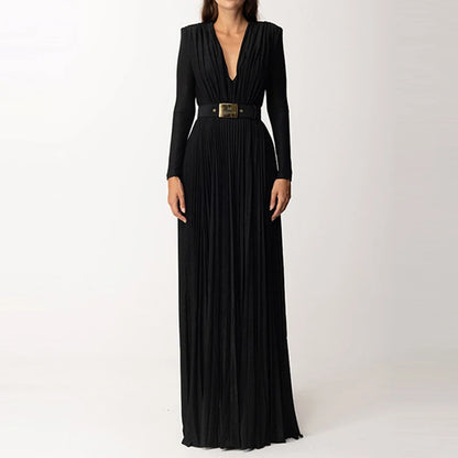 Pleated High Waist Dress