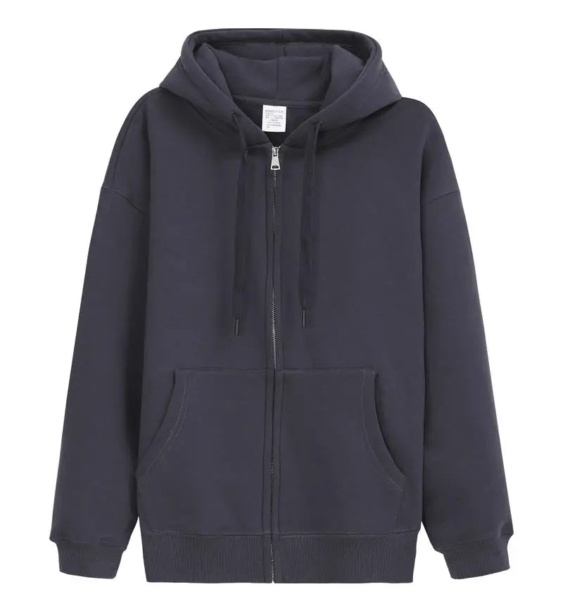 Pure Cotton Zip-Up Hoodie