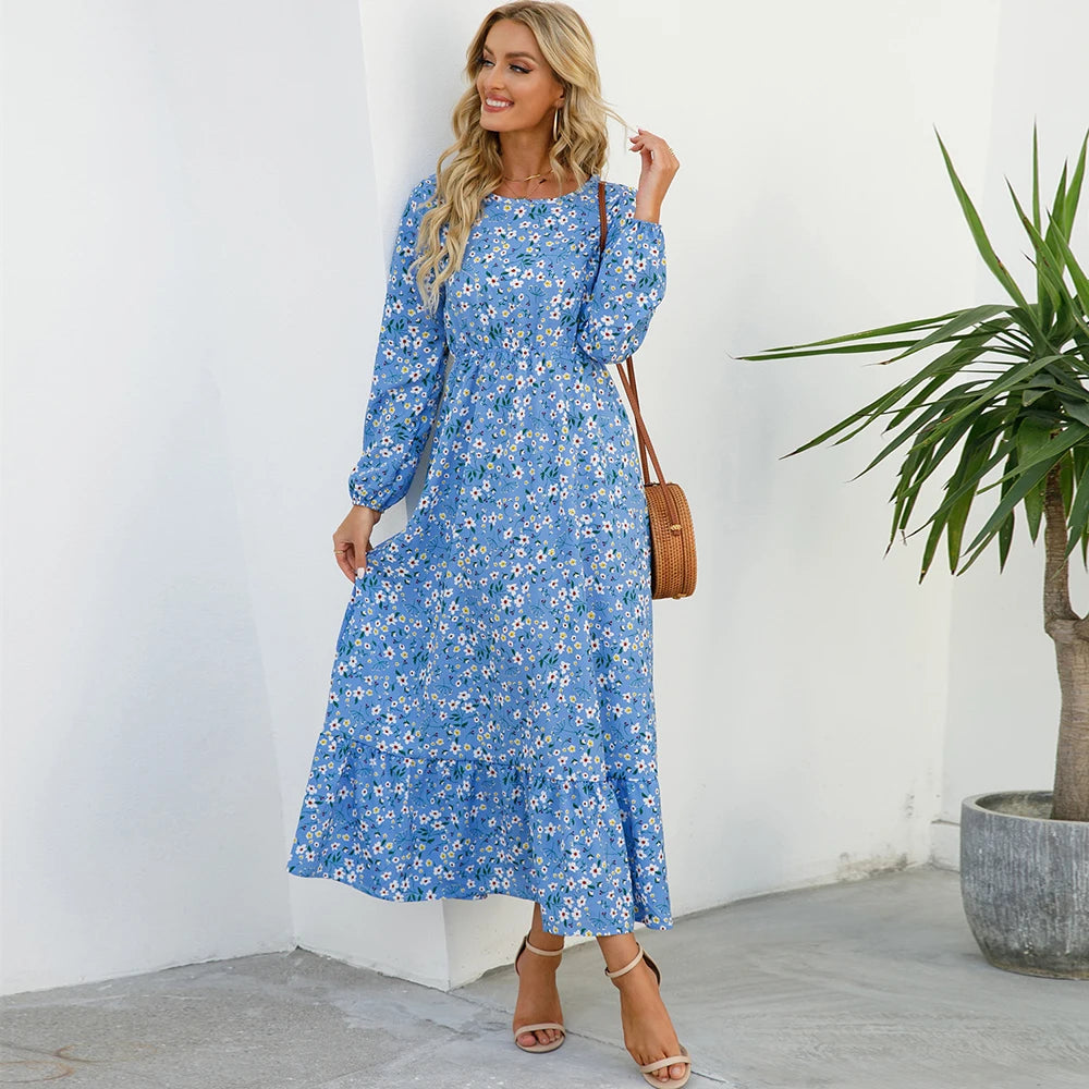 Floral Vestidoes Mujer Maxi Dress