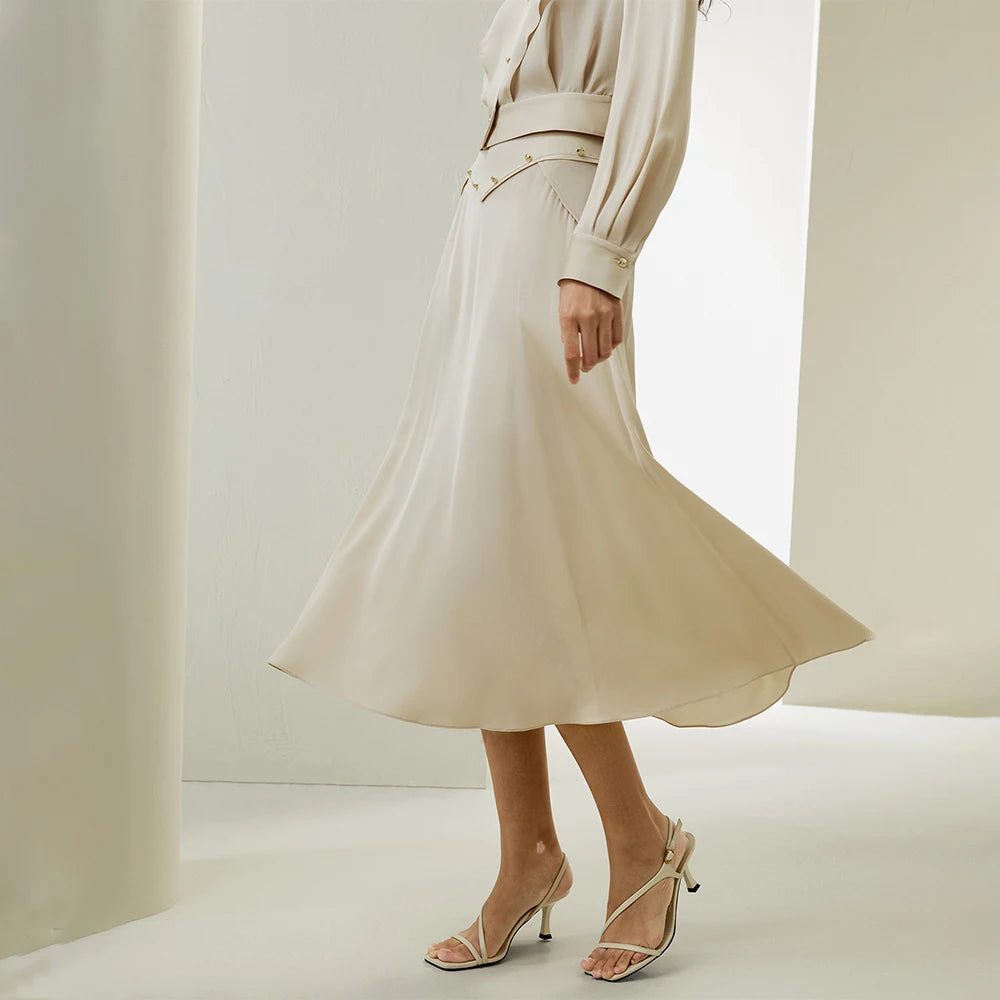 Silk Elegant Midi Skirt