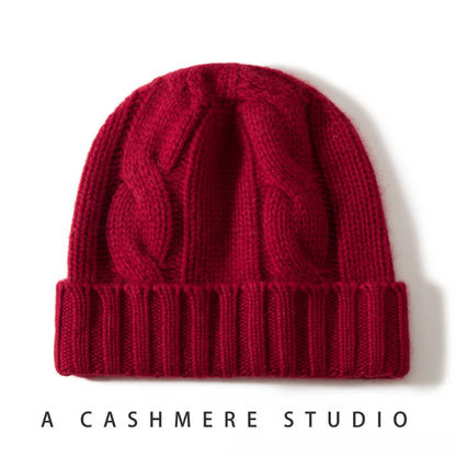 Twisting Thick Cashmere Beanies Cap