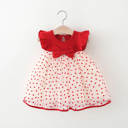 Red Heart Embroidered Tutu Dress