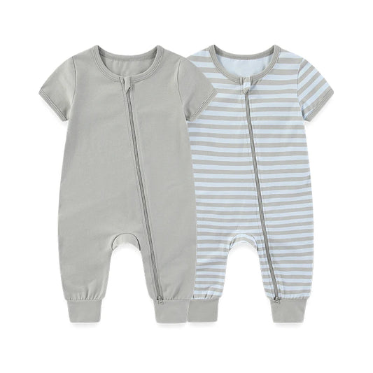 Two Pack Unisex Cotton Baby Rompers