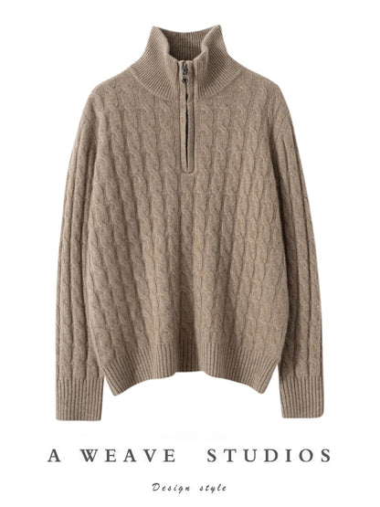 Pure Cashmere Turtleneck Knitted Sweater