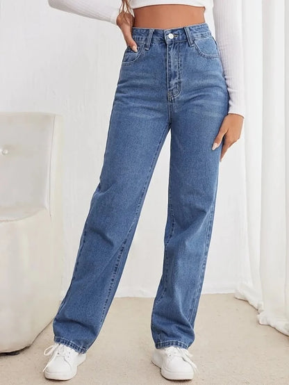 Classic Casual Non-Stretch Straight Jeans