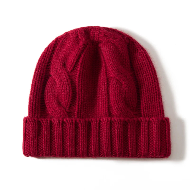Twisting Thick Cashmere Beanies Cap