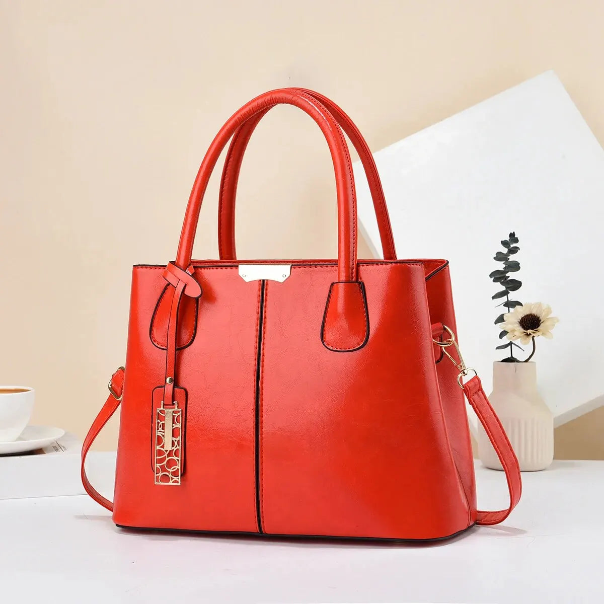 Casual Retro Solid Color Handbag
