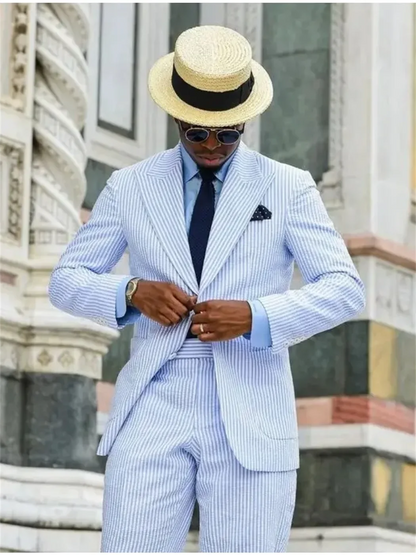 2 Piece Casual Suit Tuxedo Stripe