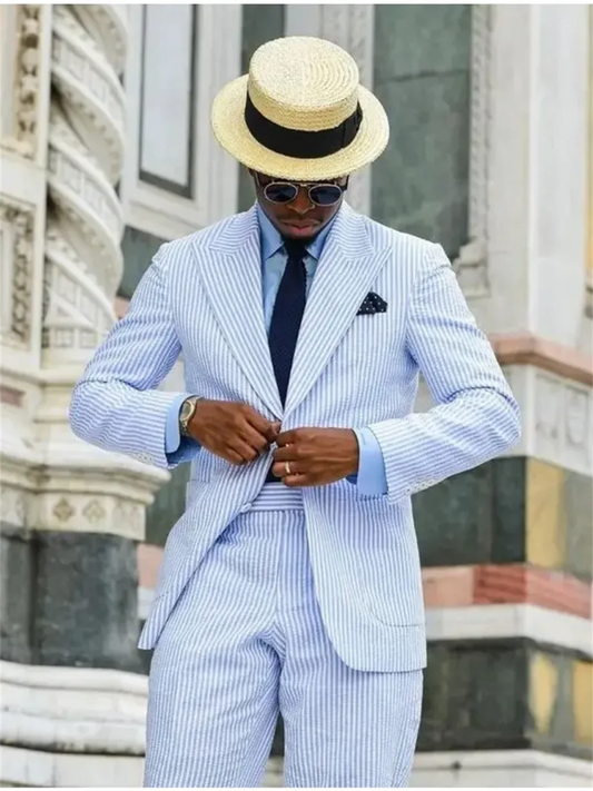 2 Piece Casual Suit Tuxedo Stripe