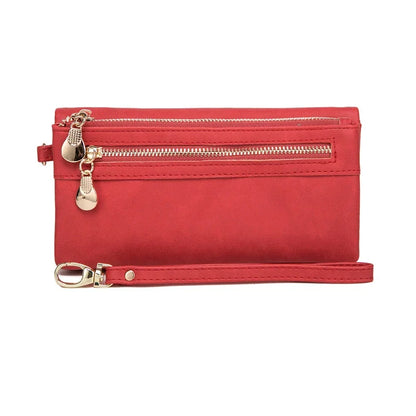 Dull Polish Leather Wallet Clutch Purse