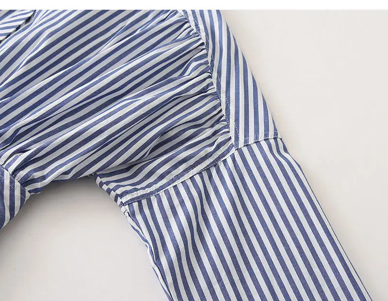 Blue White Vertical Stripe Shirt