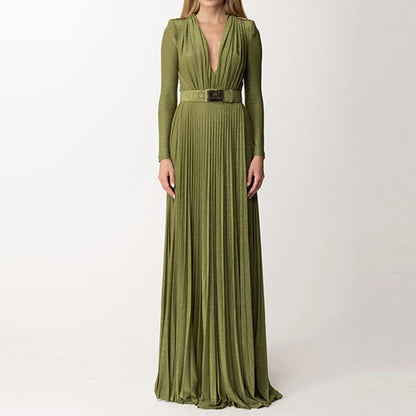 Pleated High Waist Dress
