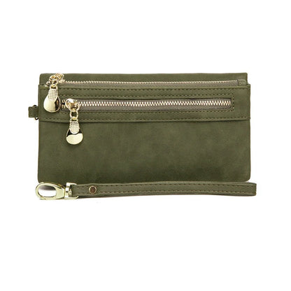 Dull Polish Leather Wallet Clutch Purse