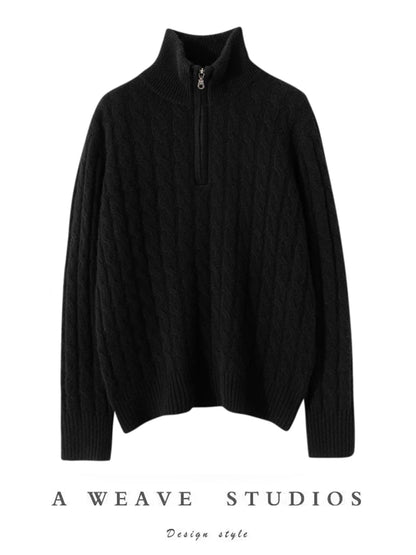 Pure Cashmere Turtleneck Knitted Sweater