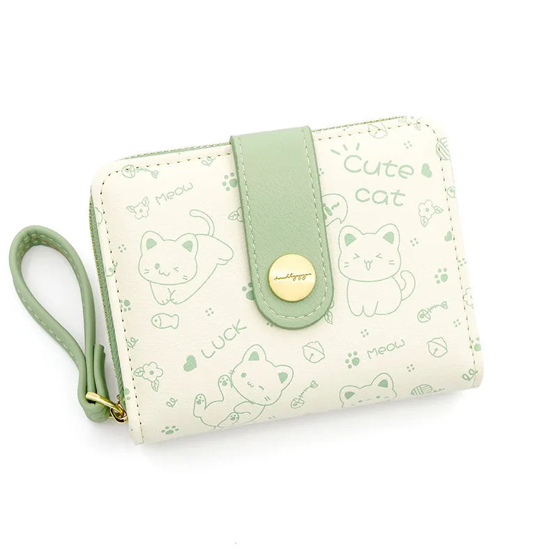 Cute Cat Girls Short Wallet