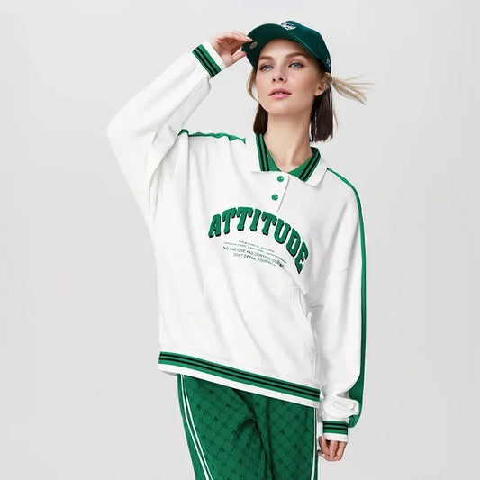 Letter Printed Polo Sports Shirt