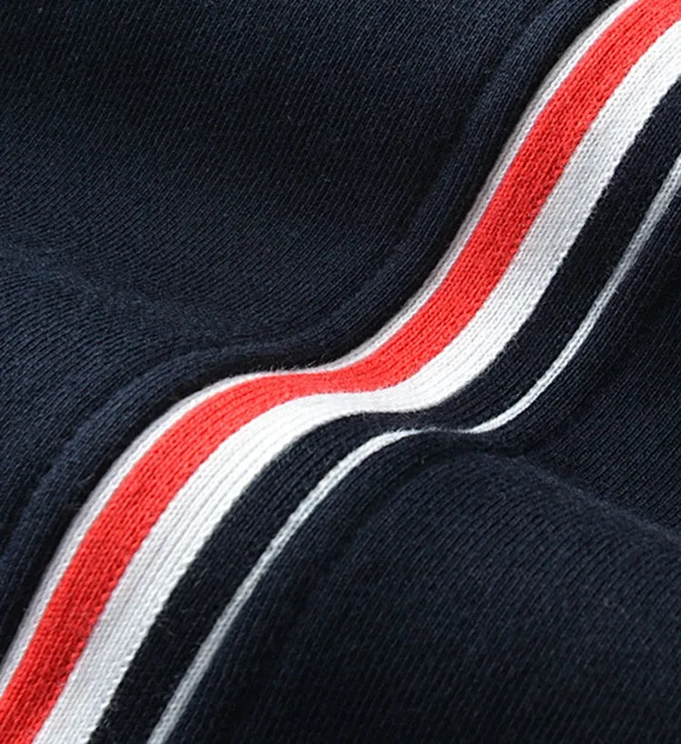 Striped Zip-Up Sport Sweatshirts Hoodie