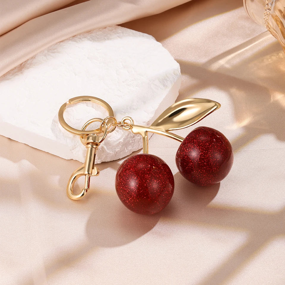 Red Cherries Pendant Keyring Charm