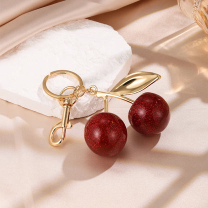 Red Cherries Pendant Keyring Charm